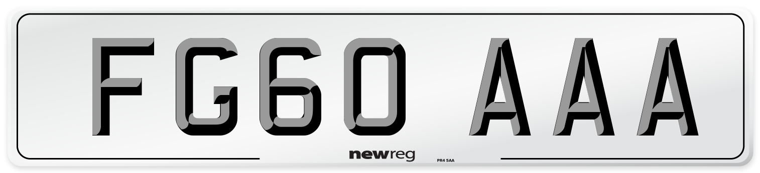 FG60 AAA Number Plate from New Reg